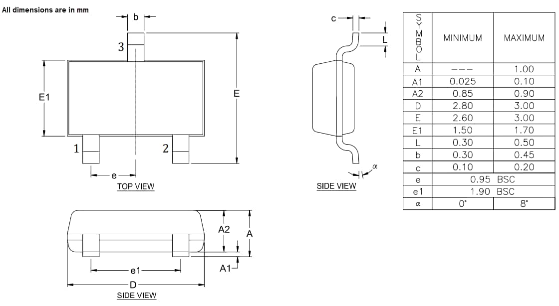 Mechanical Drawing - Melexis MLX92235 Magnetic Sensor ICs